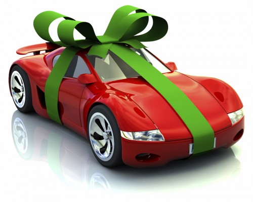 gift wrapped car